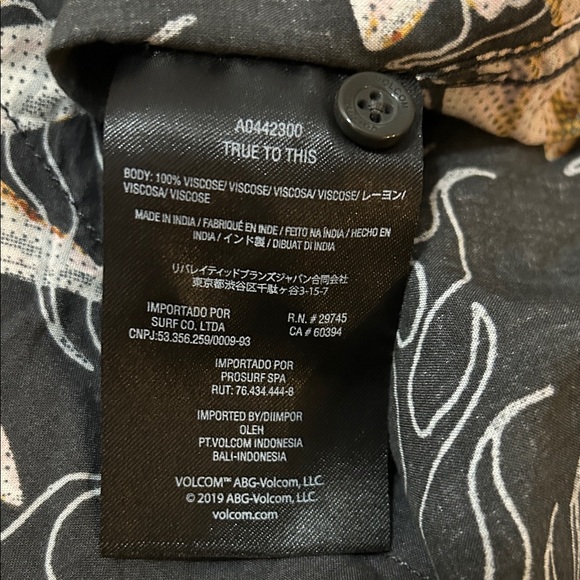 Volcom Shaken Not Stirred Shirt Men’s XXL Gray Short Sleeved Floral Resort Wear - Picture 3 of 8